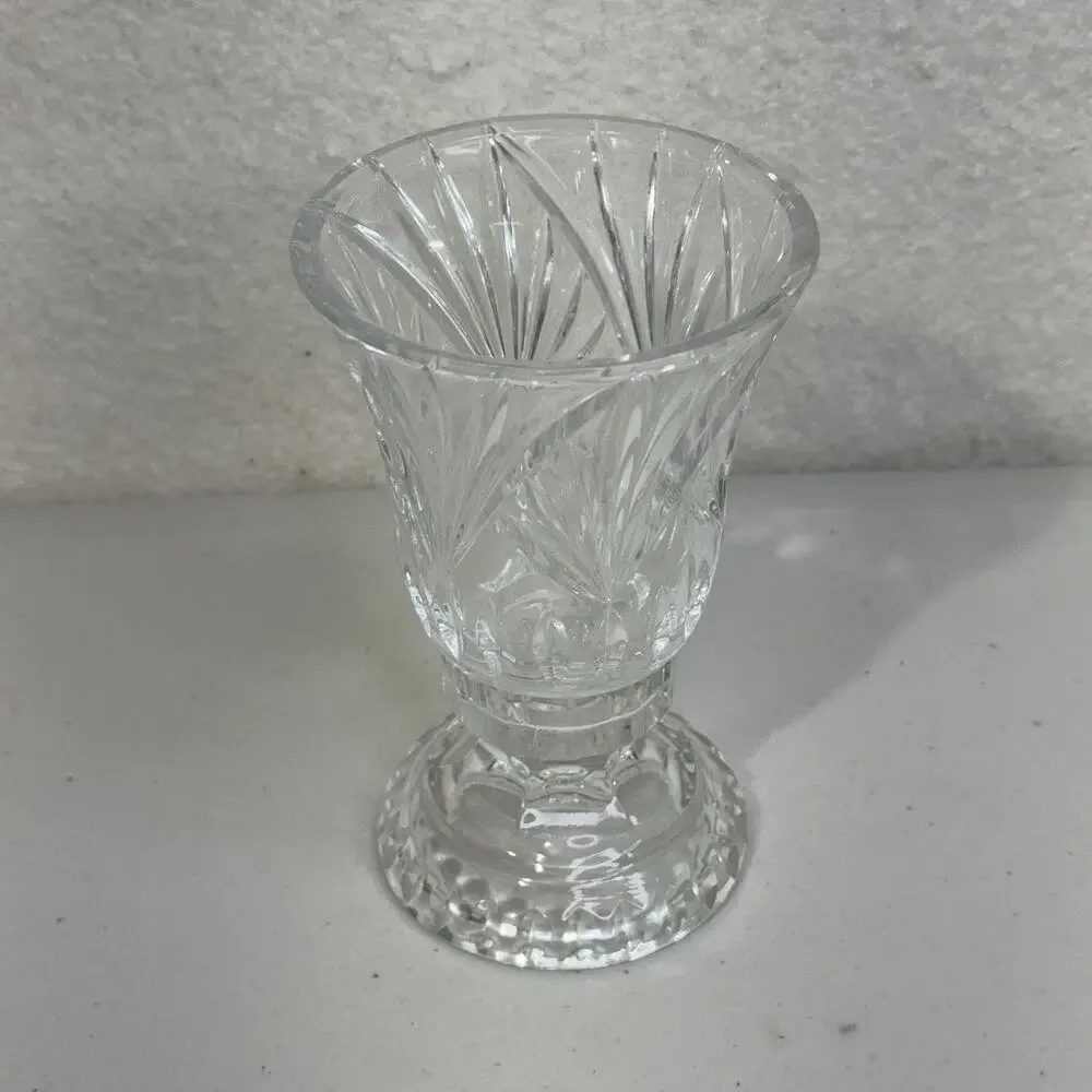 VTG Fifth Avenue Full Lead Crystal LTD Silhouette Hurricane Candle Holder Fan